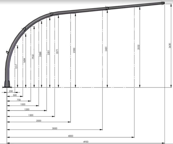 Dimensiuni carport metalic – schema tehnica